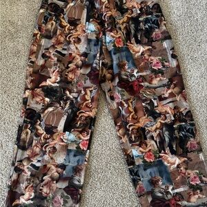 SHEIN Artistic Print Wide Leg Pants - Multicolor